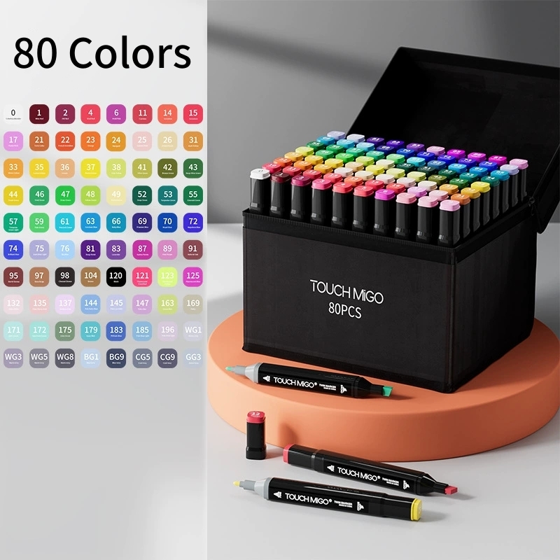 24-80 Colors Alcohol Felt Markers Pens Oily Double Tip Permanent Artist Art School Supplies Manga Sketching Markers Student: green