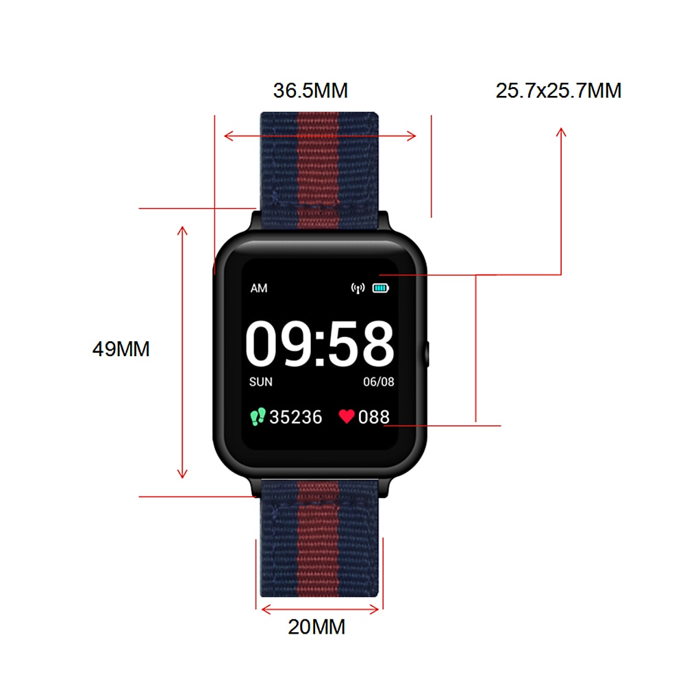 Lenovo S2 Smart Horloge 1.4 "240X240 Fitness Tracker Calorie Stappenteller Slaap Hartslagmeter Smartwatch Mannen Vrouwen Band