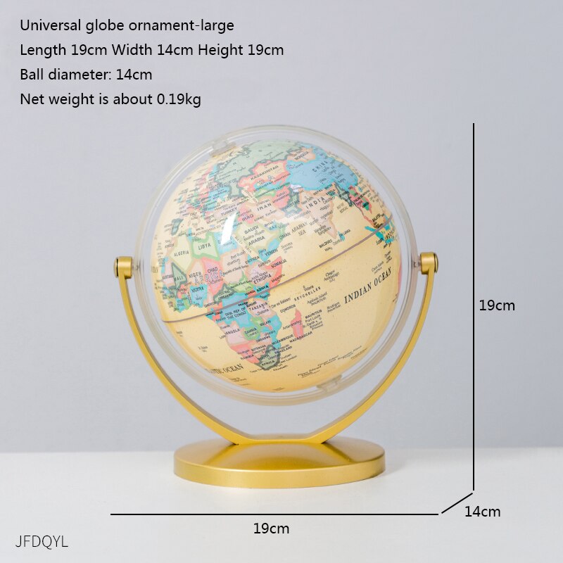 Heminredningstillbehör retro roterande jordklot modernt lärande jordklot barn studie skrivbord inredning världskarta geografi barn utbildning: Universell jordklot