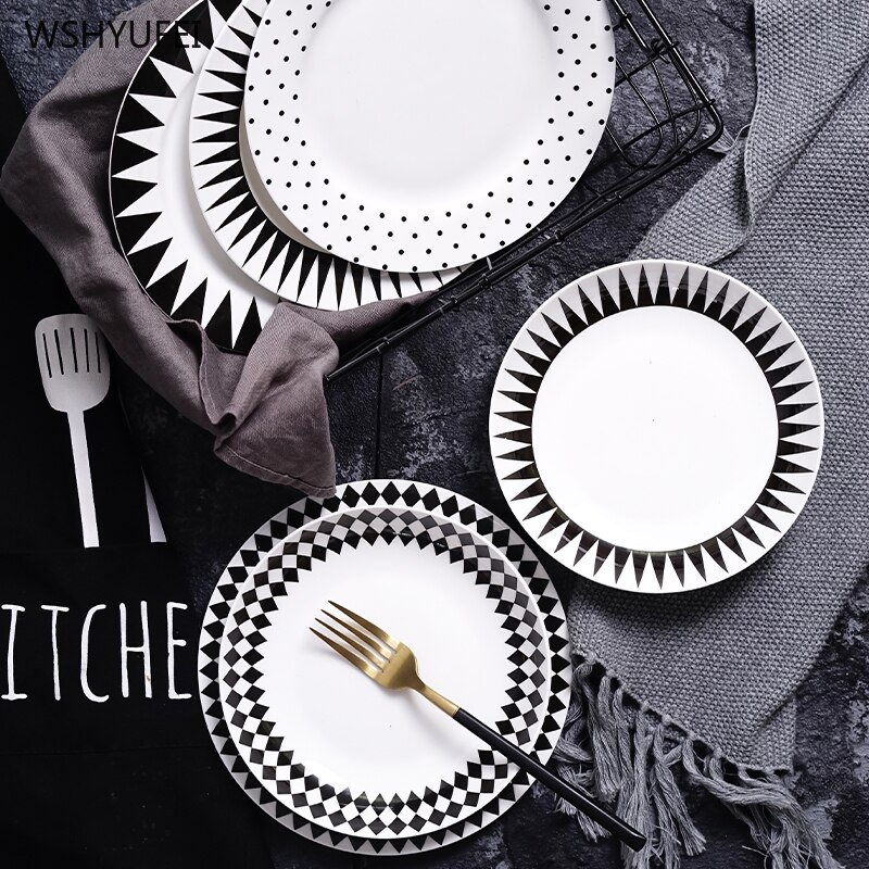 1 Pcs Europese Stijl Diner Plaat Eenvoudige Service Plaat Disc Taart Plaat Westerse Voedsel Steak Disc Keuken Board Schotel bestek Set