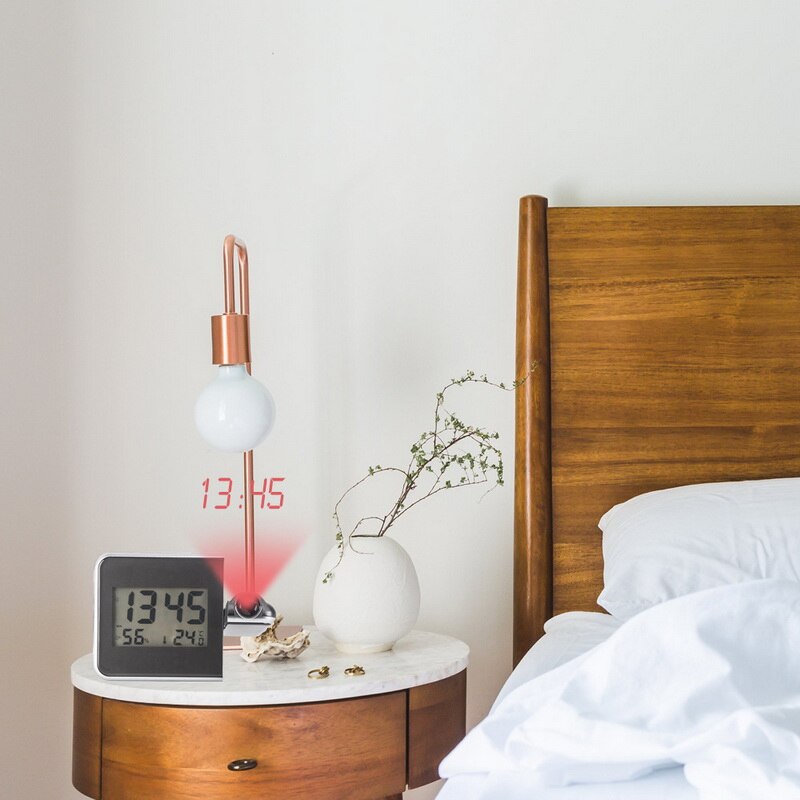 Projectie Wekker Digitale Klok Met Lcd Big Screen Temperatuur Datum Display Voor Home Office 15.7x12x6.2cm