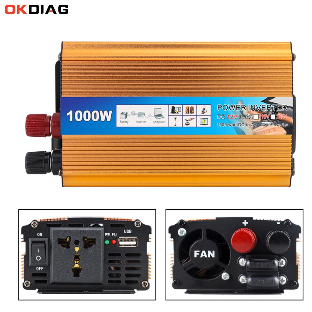 Modified sine wave inverter 1000W 12V 24V to 220V voltage Converter Adapter 12 220 mini-car power supply Car Electronics