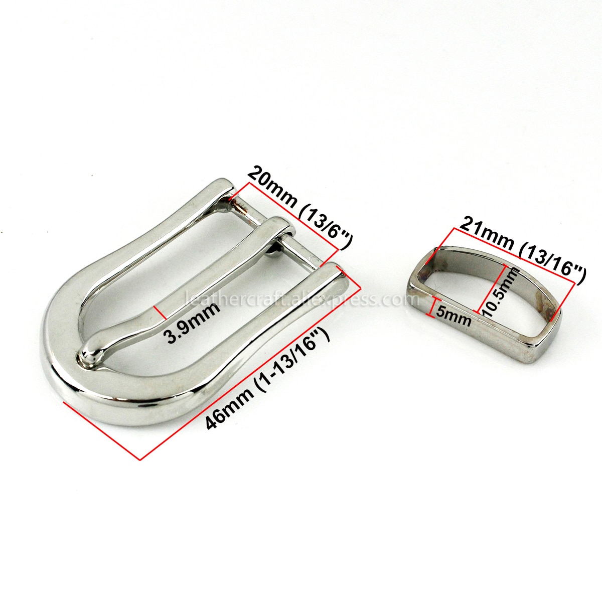 1 piezas 20mm Metal triglide cinturón hebilla centro medio Bar hombre solo Pin hebilla cinturón de cuero halter Ajuste de arnés