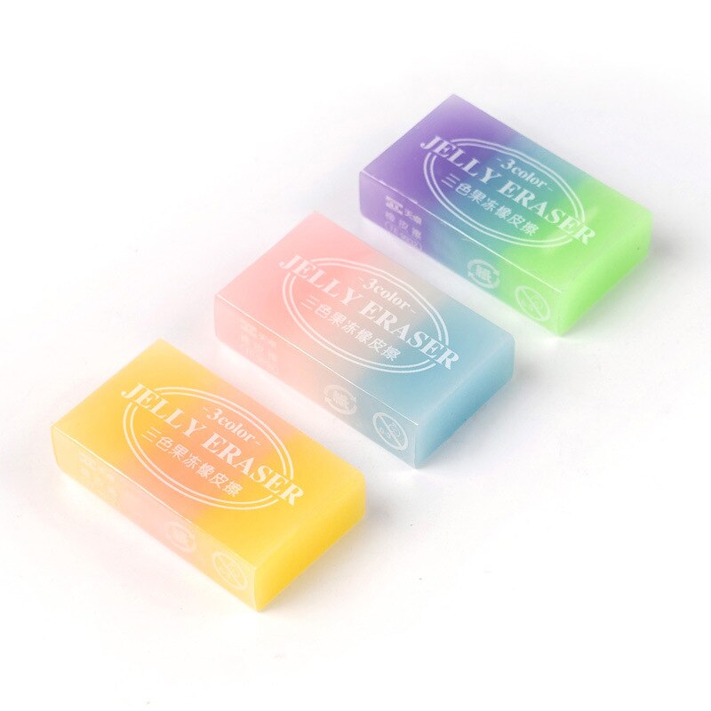 Cute Gradient Jelly Rubber Eraser Primary Student Prizes Promotional Stationery School Supplies Erasers for Kids