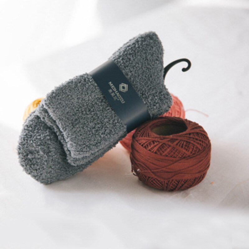 Fluffy Super Cozy Cashmere Velvet Soft Socks Thicken Winter Warm Bed Floor Home Slipper Sock Men Women Unisex: Dark grey