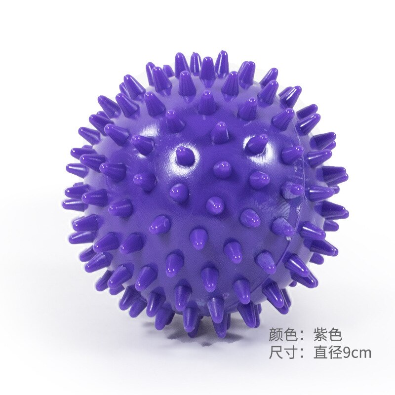 Style Portable Acupuncture Point Massage Ball with Base Relaxing Muscle Massage Ball Rumble Roller Wormwood Ball: 9cm Purple  Massage Ball