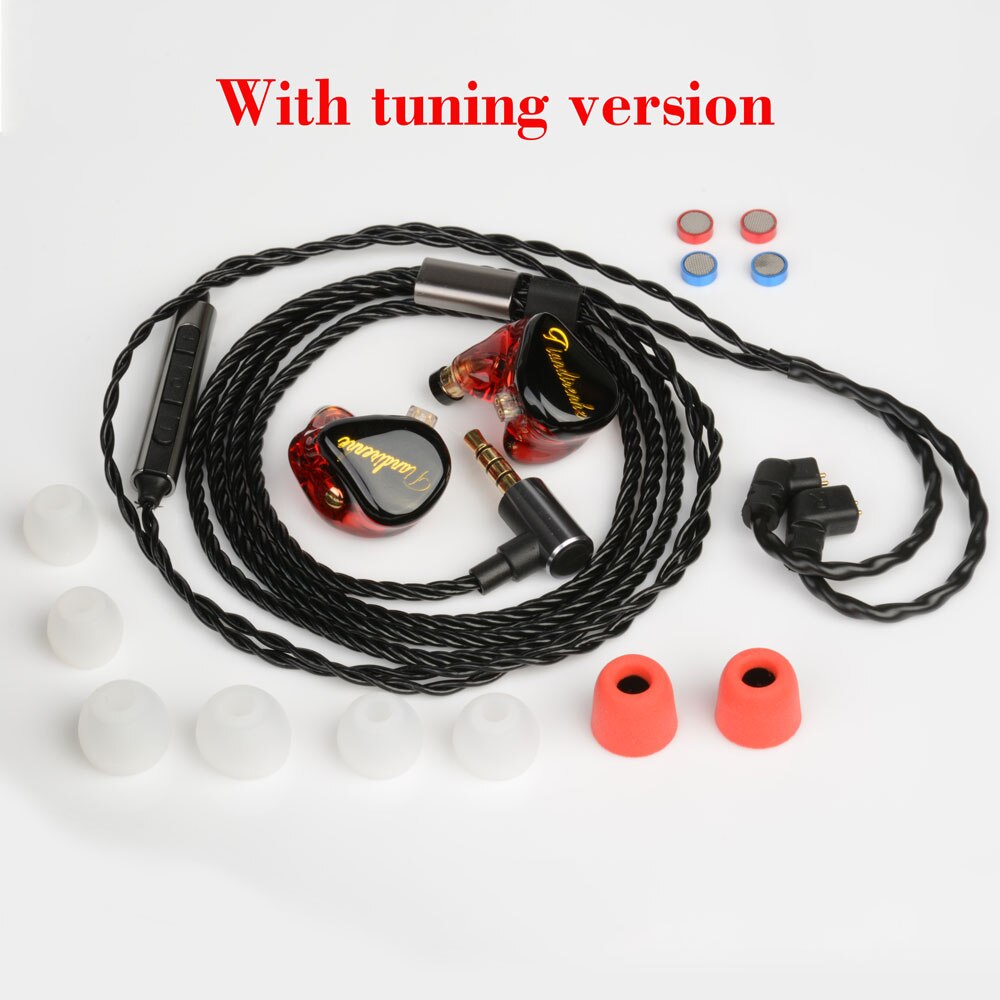 avec Tuning bouche HIFI écouteurs IEM 0.78 résine écouteurs dynamique casque DJ scène Sports monocristallin cuivre mise à niveau câble: Black 4N Tuning