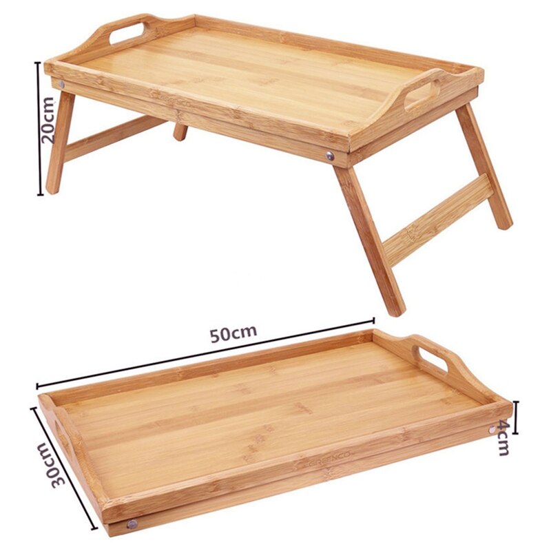 Foldable Wooden Bed Tray Breakfast Laptop Table Simple Dining Table Sofa Bed Dining Table With Handle Breakfast Table: Default Title