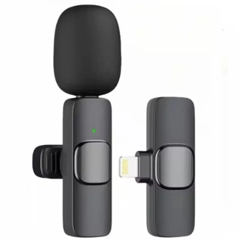 NEUE kabellos Lavalier-mikrofon Audio- Video Aufnahme Mini Mic Für iPhone Android Laptop Live Spielen praktisch Mikrofon: Grau