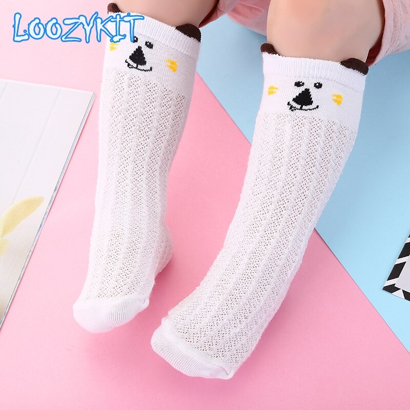 Zomer Babysokjes Mesh Lange Sockd Voor Baby Jongens Meisjes: White Koala / S