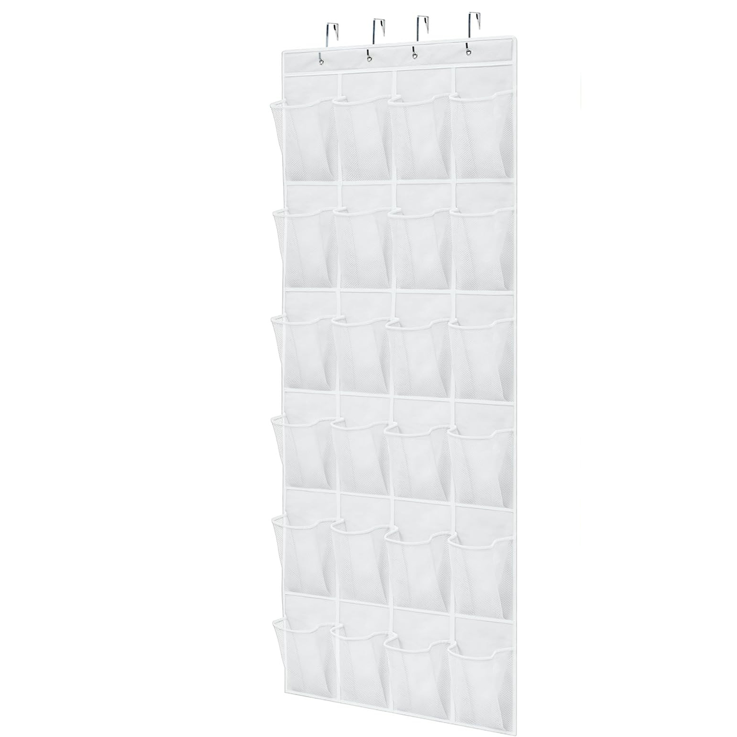 Organizer na buty robić zawieszenia na drzwi, 24 oddychające kieszenie z siatki, oszczędzający miejsce wieszak na buty, akcesoria itp.: biały kolor