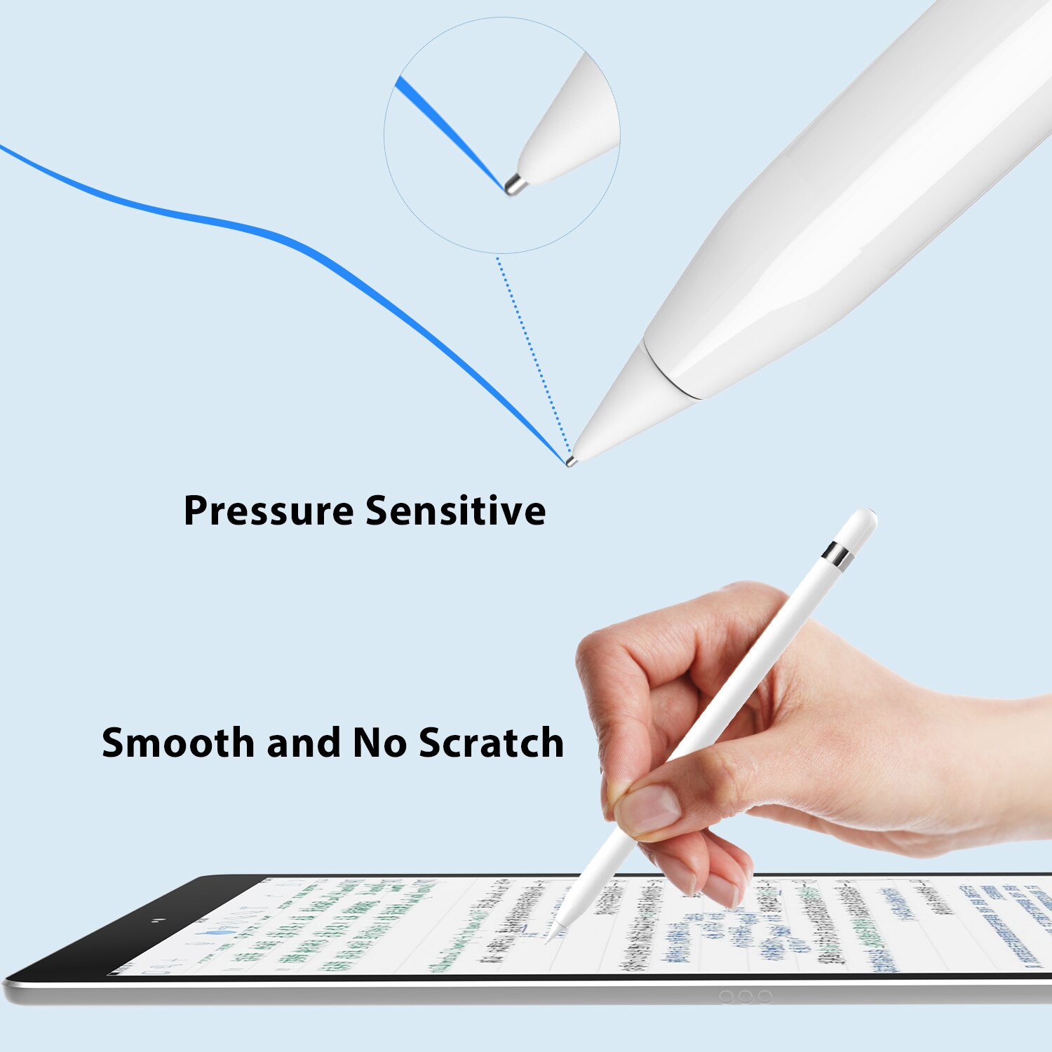 Punta de lápiz para Apple Pencil 1st 2ª generación, punta fina antidesgaste, punta de repuesto, punta de lápiz táctil para IPAD