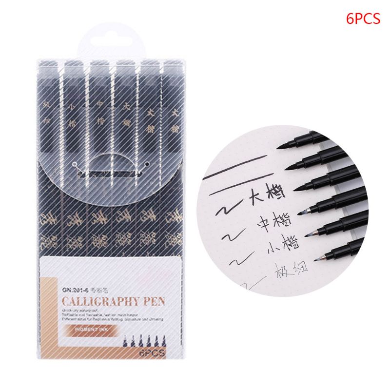 1/4/6/9pcs Chinese Japanese Calligraphy Brush Pen Markers Art Writing Painting B95C