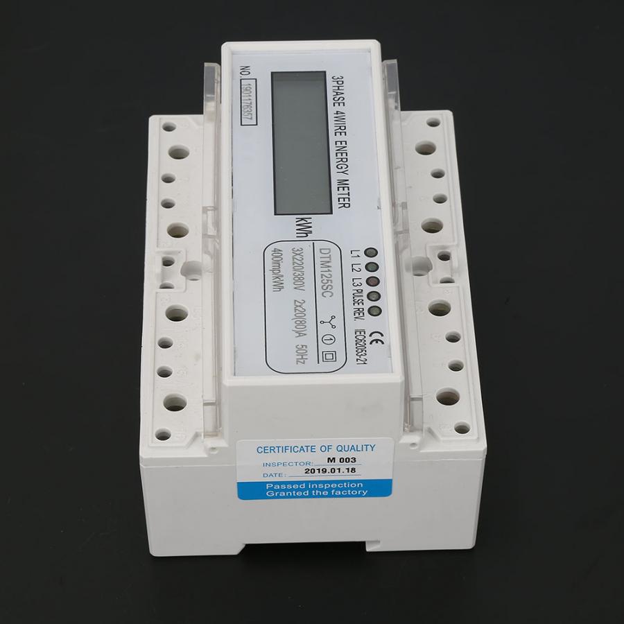 Wattmeter 220/380V 20-80A Energy Consumption Digital Electric Power Meter 3 Phase KWh Meter with LCD Watt Meter