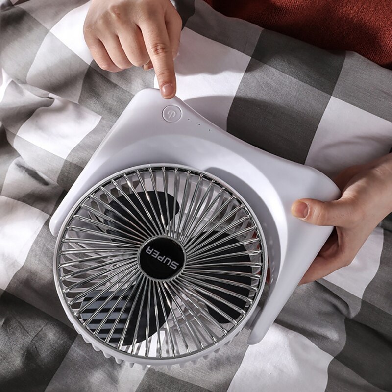 Small Table Fan With Strong Airflow Quiet Operation Portable Fan Speed Adjustable Head 360 Rotatable Mini Fan For Home Office
