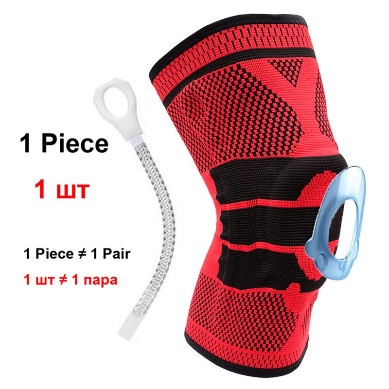 Tom der Umarmung Silicon Meniskus Kneepad 1 Pcs Frühling Knie Pads Unterstützung Patella Schutz Bein Arthritis Verletzungen Gym Hülse knie klammer: Rot / M