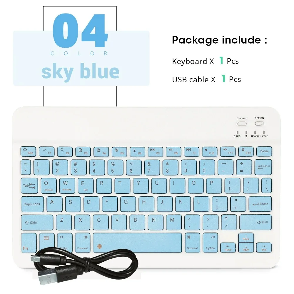 Mini souris Bluetooth sans fil 10 pouces BT clavier espagnol pour iPad 8 10e 9e génération téléphone tablette Portable pour Huawei Android: MARRON
