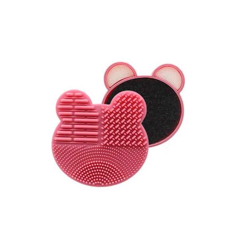 1 Set Makeup Brush Cleaner Kit Double Side with Cosmetic Brush Cleaning Box and Instantly Dry Color Removal Sponge: C1
