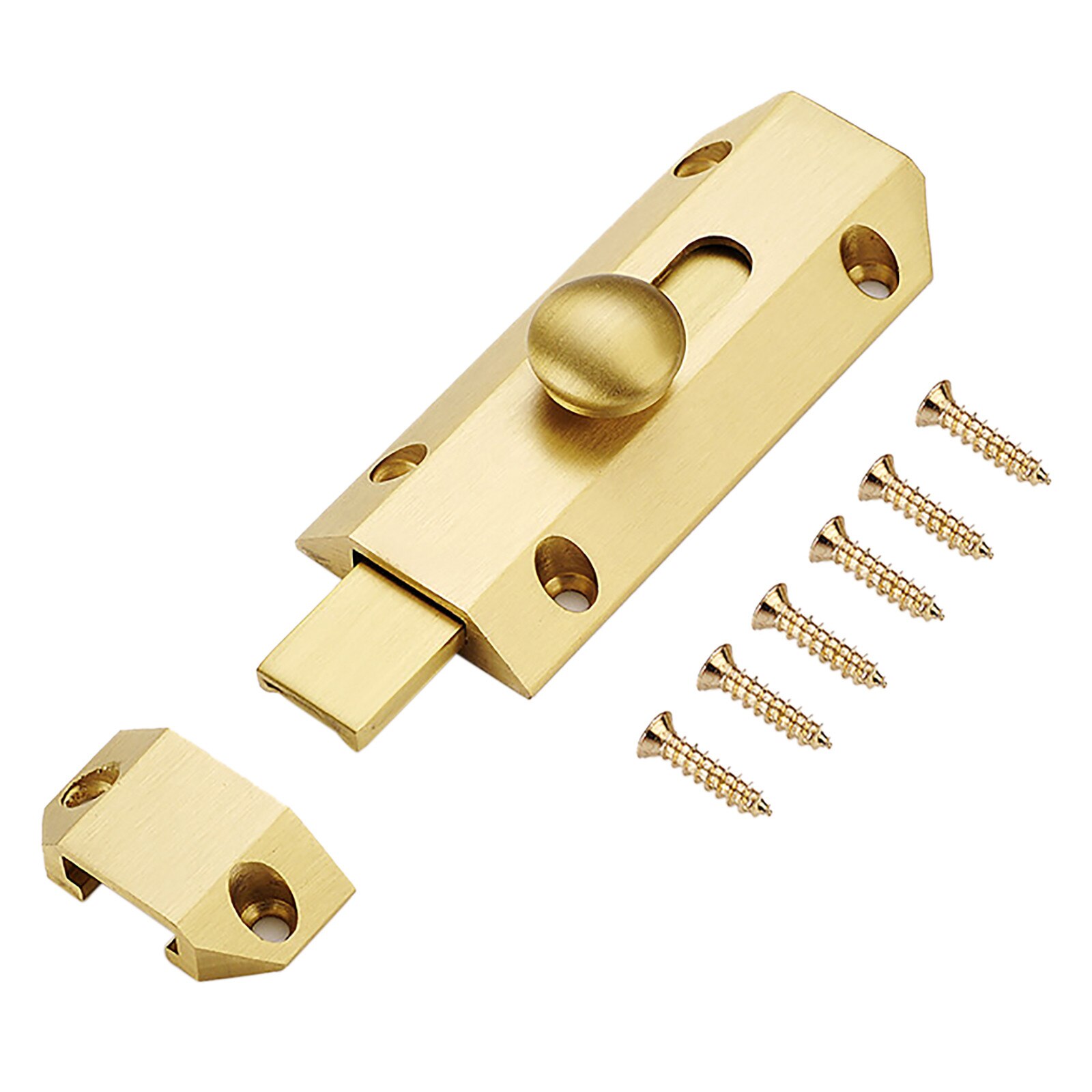Brass Door Latch, Home Security Antique Window Bolts Vintage Pure Copper Buckle Sliding Lock Door Sliding Latch For Office Warehouse Interior Door - View #3