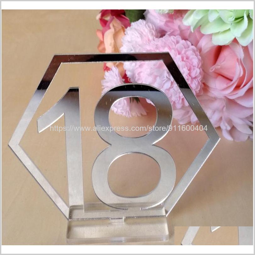 Tafel Nummer Borden Voor Bruiloft Party Decor, Zilver Of Goud Acryl Nummer, Romeinse Cijfers Geometrische Middelpunt