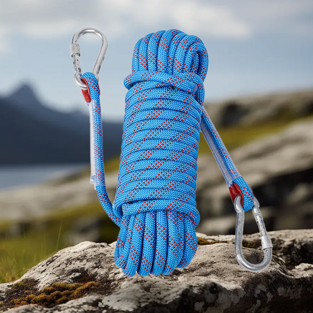 Cuerda de escalada en roca de 10mm, cuerda de rapero estática para exteriores de 10M/20M/30M para rescate de incendios, Escape de seguridad, escalada en árboles para exteriores