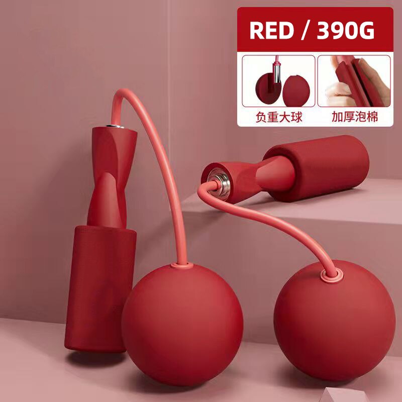 Köysi hyppynaru ropeless pvc hyppynaru johdoton hyppyköysi lapsille aikuisille kannettavat kuntolaitteet kuntosali fitness 270g 390g: 390g ei köyttä punainen