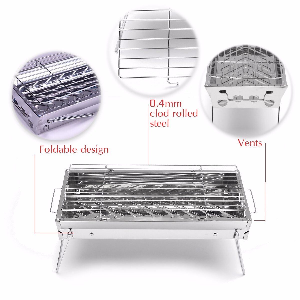Portable BBQ Grill set BBQ Barbecue Grills Burner Oven Outdoor Garden Charcoal Barbeque Patio Party Cooking Foldable Picnic