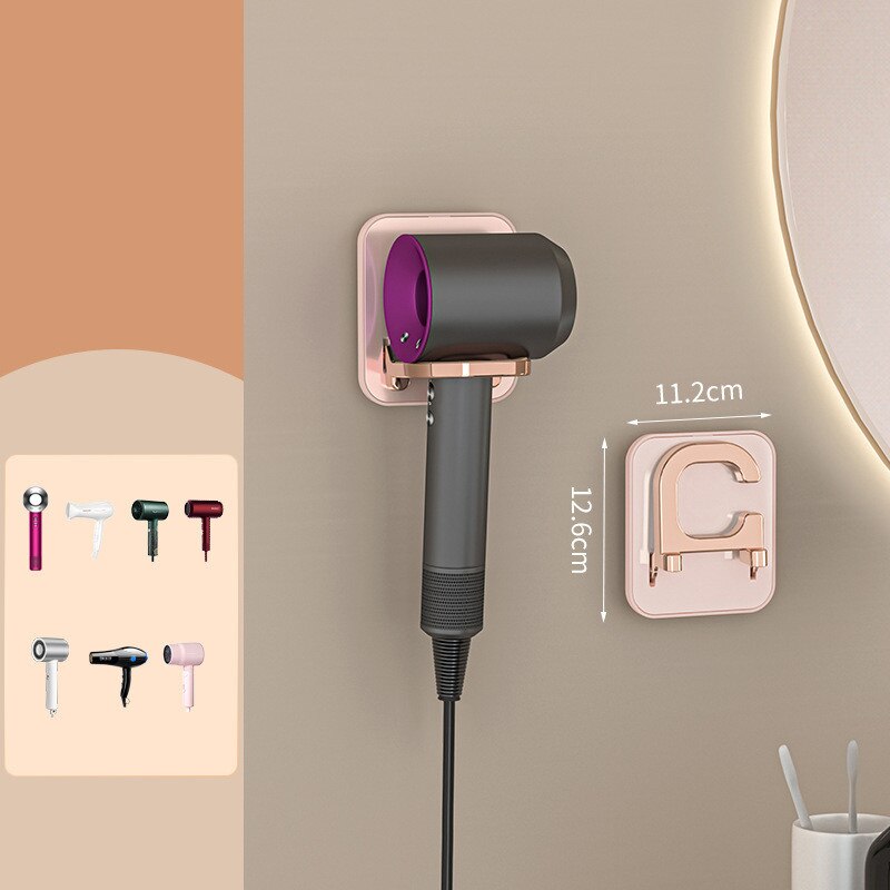 Bathroom Hair Dryer Rack Luxury Wall-mounted Hair Dryer Storage Holder Foldable Multi-function Bathroom Accessories Home Decor: C