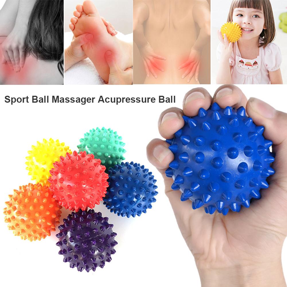 Bola de masaje con pinchos, 1 unidad de PVC, punto de disparo, deporte, mano, dolor en el pie, estrés, alivio del músculo, pelota de relajación para masaje