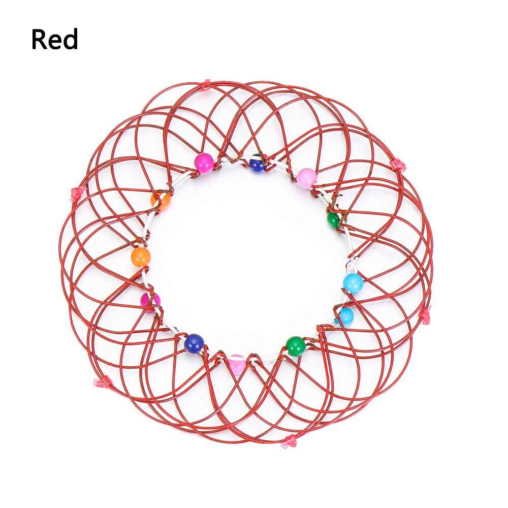 1PC Magie Mandala Blume Korb Spielzeug Mehrere Änderungen Magie Eisen Hoop Spielzeug Angst Relief Leicht zu Tragen Kreative Finger spielzeug: Red