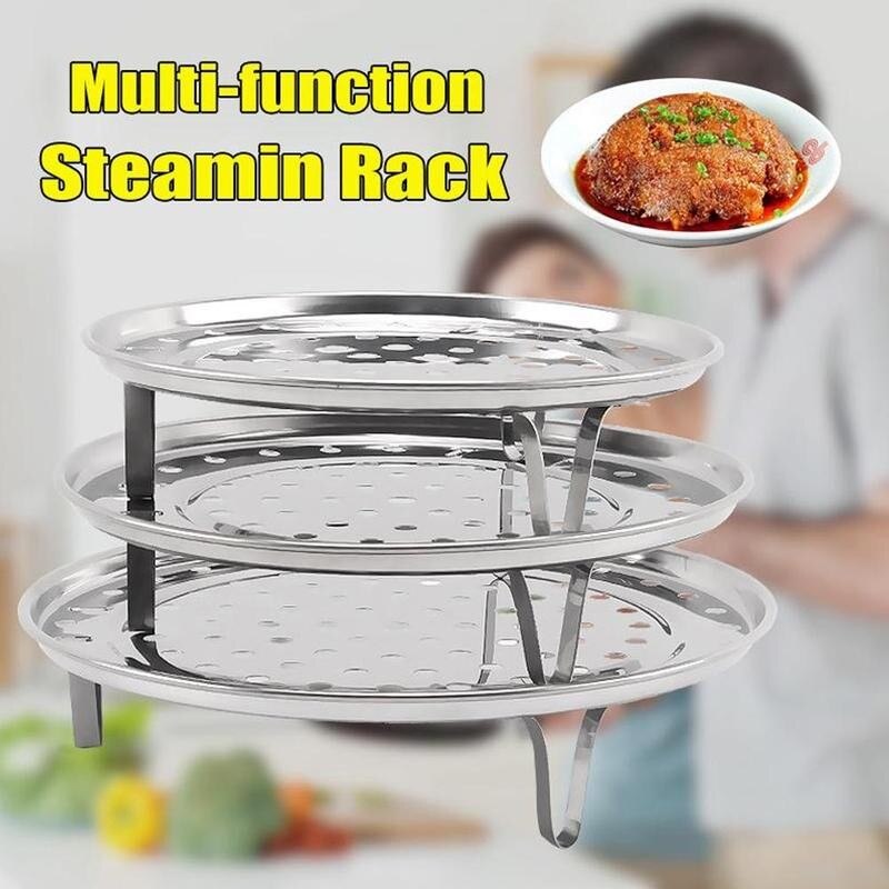 Steam Cooker Stainless Steel Steamer Rack Insert Stock Pot Steaming Tray Stand Cookware Tool 5 Sizes to Choose