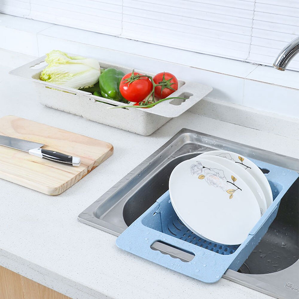 Retractable sink, drain rack, storage rack, kitchen, plastic bowl, chopsticks rack, household vegetable storage rack, bowl rack