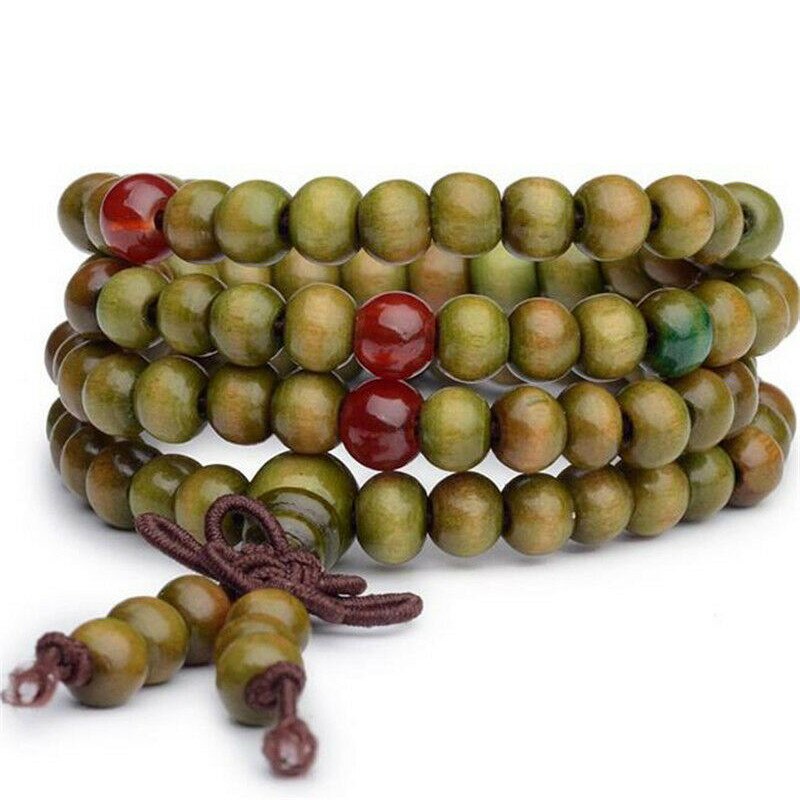 6mm Natuurlijke Sandelhout Boeddhistische Boeddha Meditatie Houten Kralen Mala Armband Voor Vrouwen Mannen Gebed Rozenkrans Opknoping Decoratie