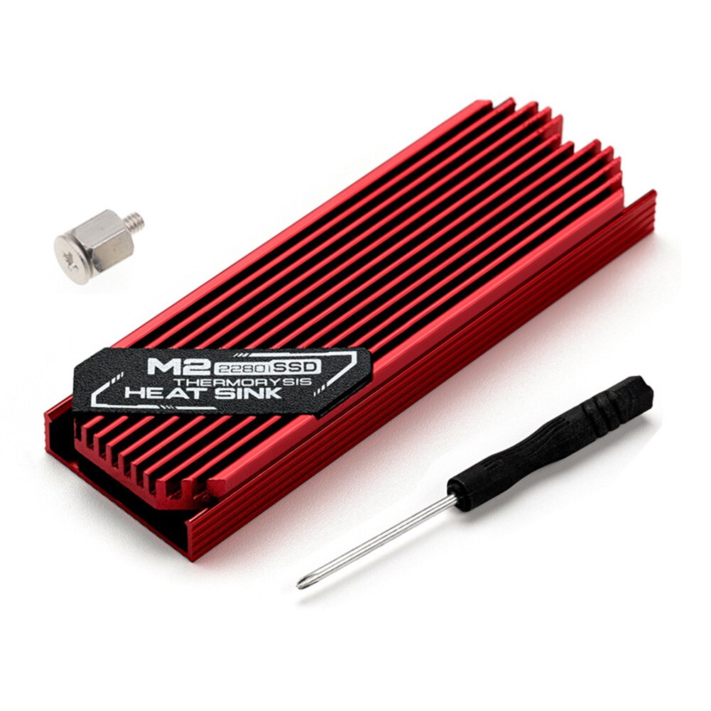 Ultra-Thin Aluminum Alloy M.2 Solid State Hard Drive Heat Radiator Cooling Thermal For Pcie 2280 Ssd Computer Components: Red