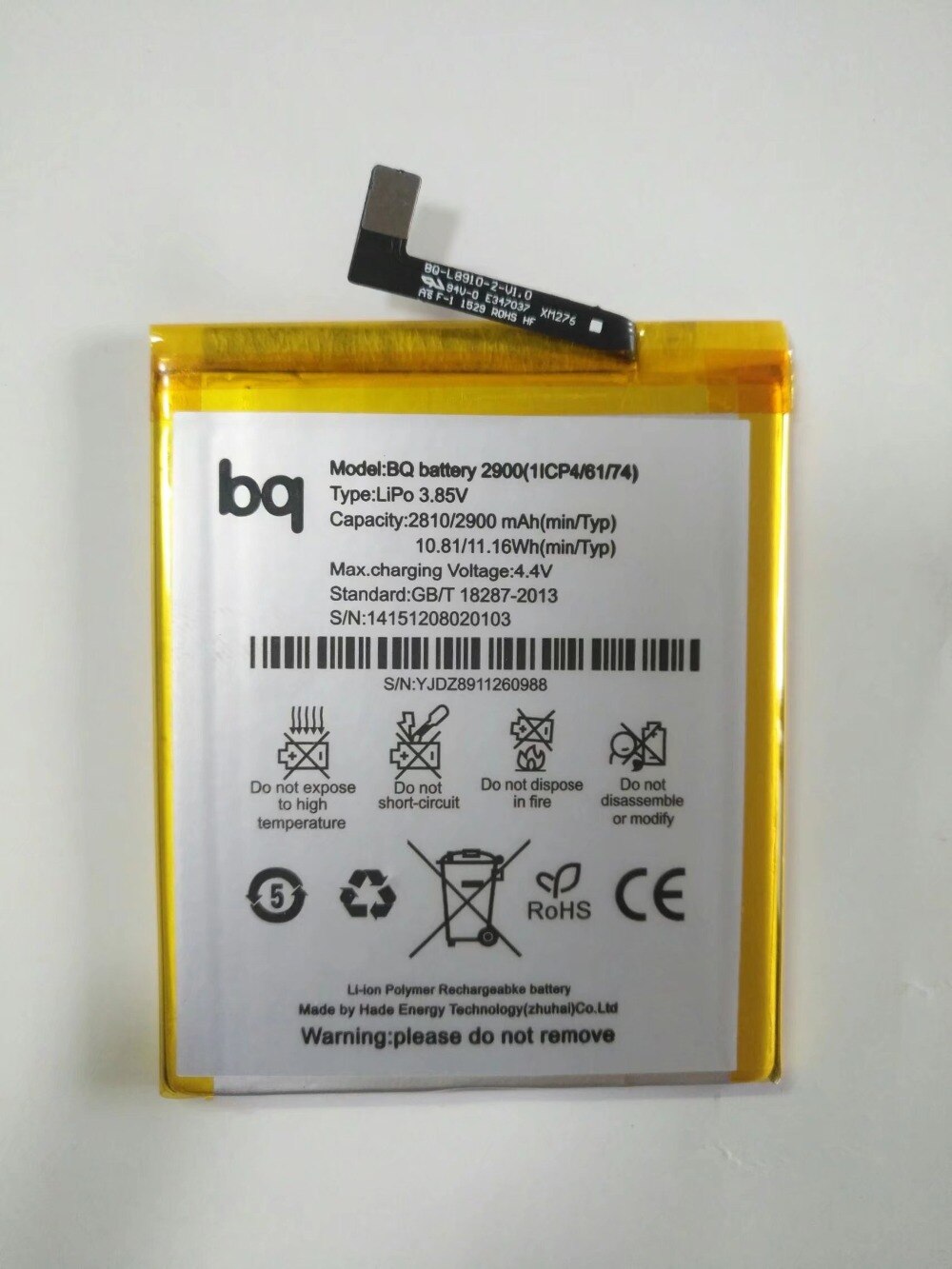 Batería de 2900mAh de para BQ Aquaris X5 BQ, 2900
