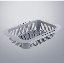 Küche Kunststoff Abtropfgestell Fach Großen Waschbecken verlängern Trocknen Gestell Lagerung Organizer einstellbare Geschirr Besteck Tropfen Platte: grau