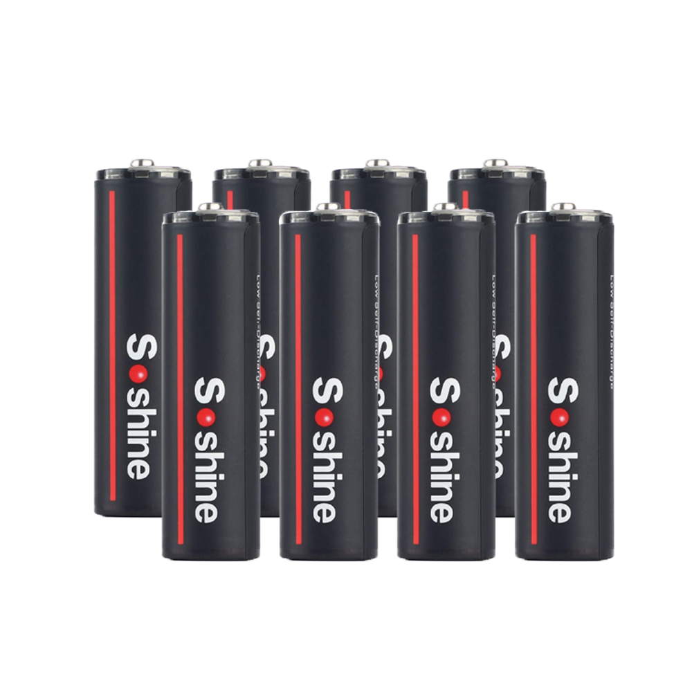 Soshine 2600 mWh USB wiederaufladbare Lithium-Batterien 1,5 V AA Li-Ion-Batterie 1200-facher Zyklus für Uhren, Fernbedienungskameras, Taschenlampe: WHITE