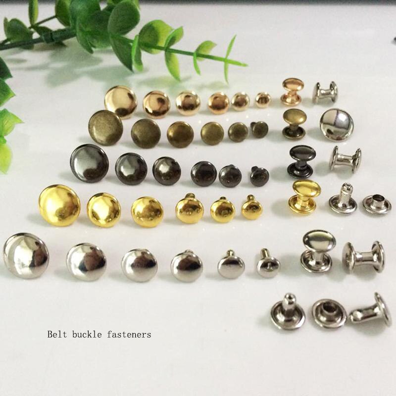 100 Pcs / Set Diameter 6x8MM Bronze Buttons Screw Round Head Double Sided Studs Nail Rivets Leather Craft Hardware Accessories