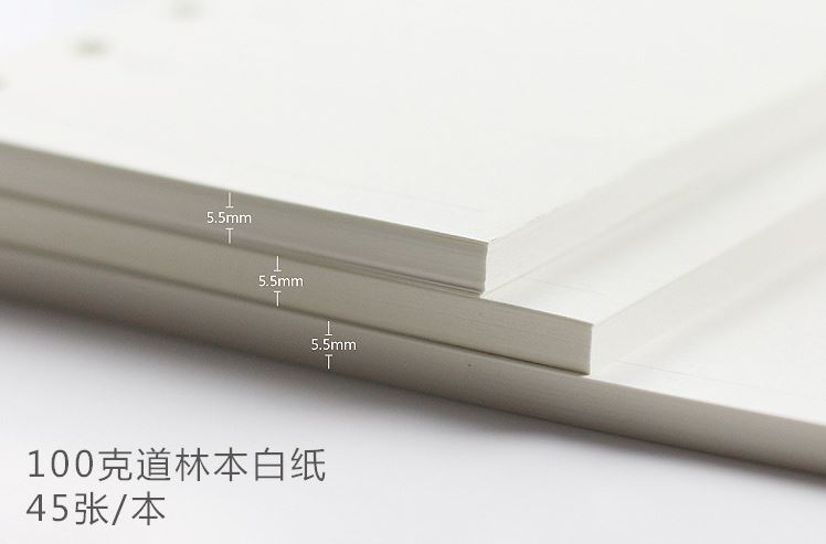 Diary Notebook Pages A5A6A7/B5 Loose Leaf Kraft Paper Core Page Blank Dowling Papers 45 sheets