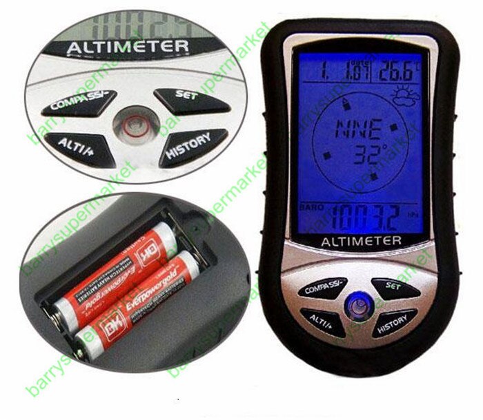 Electronic Altimeter Digital Compass Barometer Elevation Tables Thermometer Fishing Barometer 8-in-1