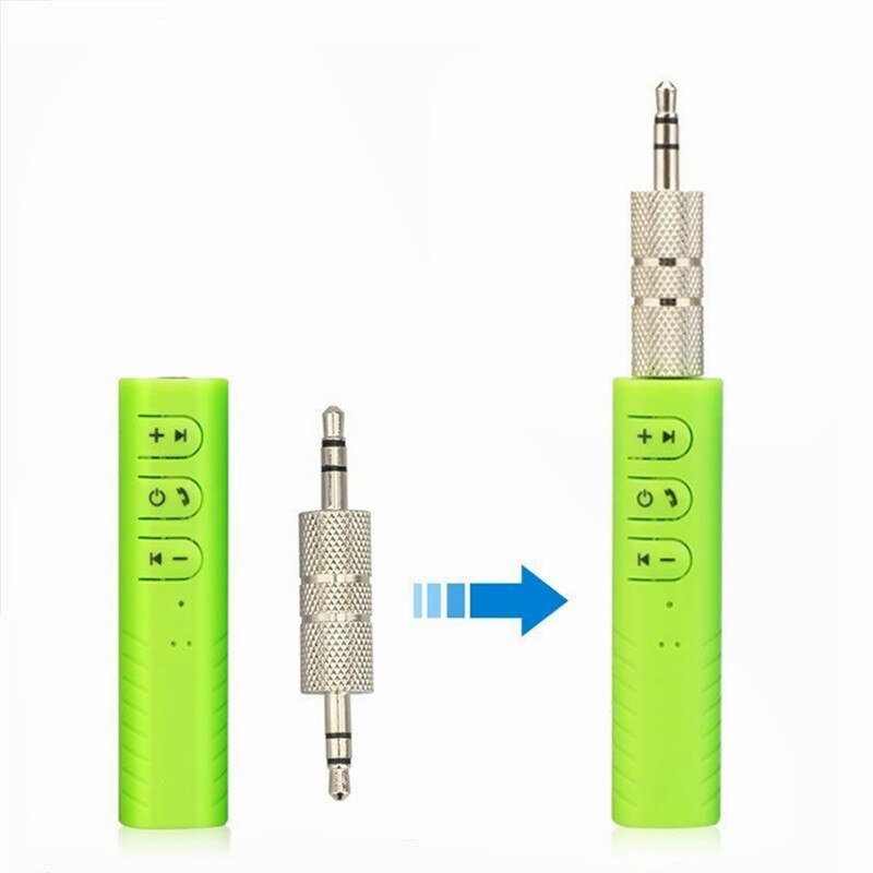 Mini 3.5Mm Jack Bluetooth Car Handsfree Kit Muziek Audio Receiver Adapter Auto Bluetooth Aux Transmetteur Bluetooth Voiture: Green