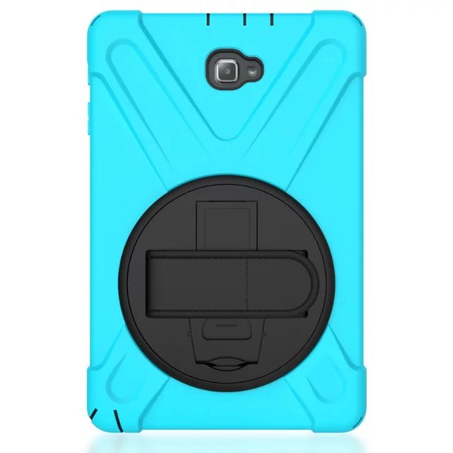 Funda para tableta Samsung Galaxy Tab S3 9,7 T820 T825, protector seguro para niños, a prueba de golpes, resistente, de silicona dura, soporte para mano + bolígrafo: skyblue