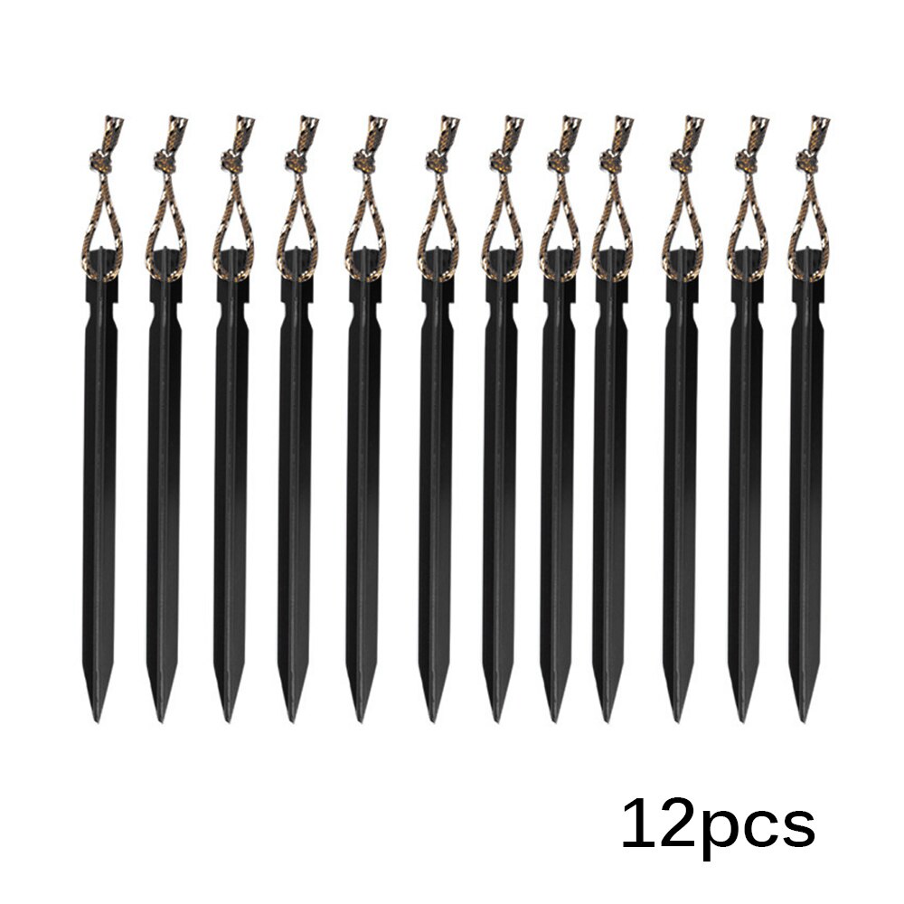 12 STUKS Tent Stakes Lichtgewicht Aluminium Hoge-StrengthTent Peg Nail Stake Wandelen Stakes Tent Schuilplaatsen Gereedschap Camping