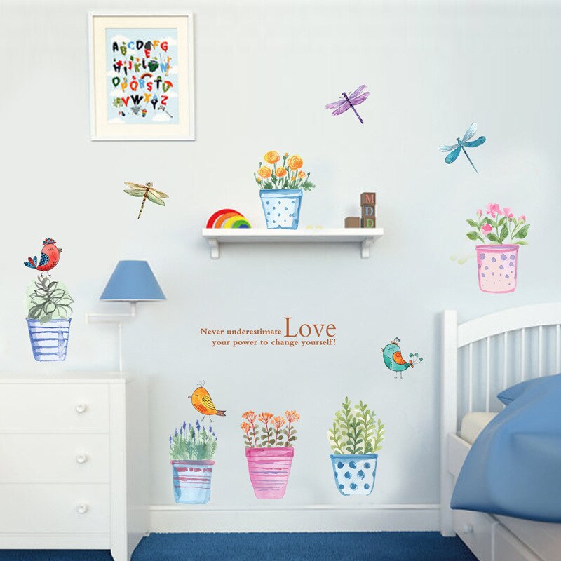 3dmooie pioen bloem sticker muurstickers voor kid