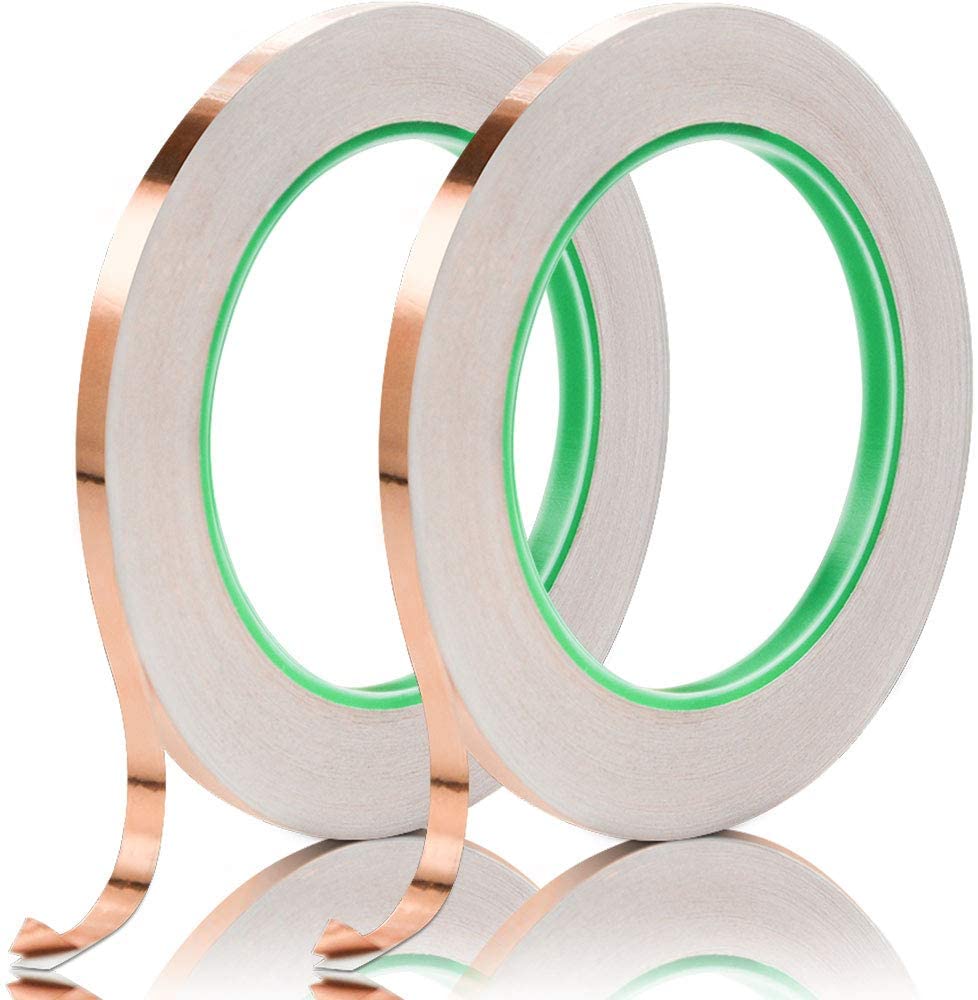 Copper Tape Conductive Adhesive Metal Copper Strip for Grounded EMI Shielding Solder Stained Glass Paper Circuits DIY Crafts
