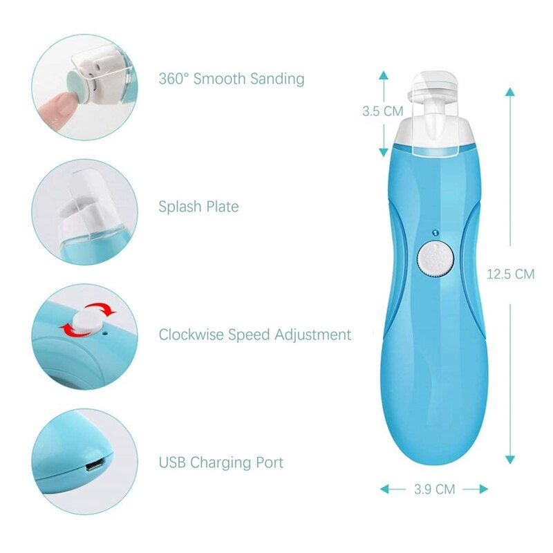 Baby Nail Trimmer Rechargeable, Safe Electric Nail Clippers for Newborn Infant Toddler Kids Toes and Fingernails