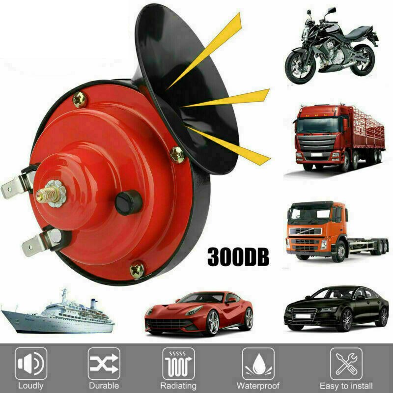300DB Super Train Horn For Trucks Car Boat Motorcycle Electric Horn-12V Pair