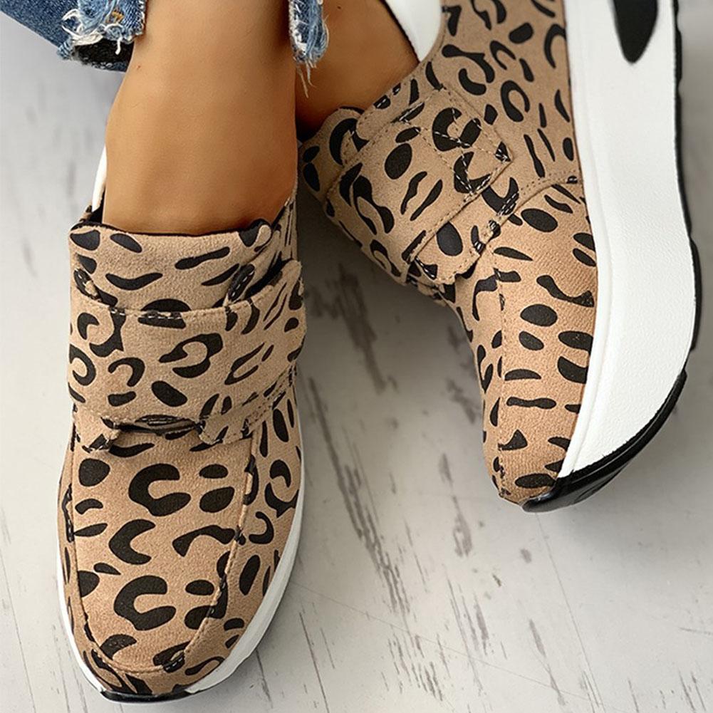SARAIRIS INS Leopard Spring Shoes Woman flat platform hook&loop Leisure casual Shoes Women flats sneakers traniers