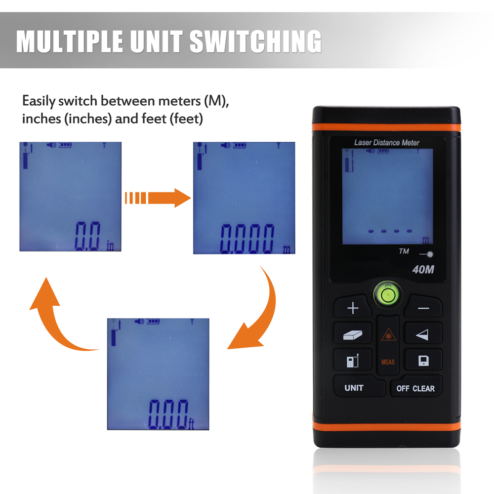 Handheld Digital High Accuracy Measure Rangefinder Red Light Distance Meter Building Measurement Device With Backlight