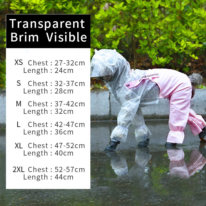 HOOPET Pet Dog Raincoat Clothes Waterproof Rain Jumpsuit For Small Dogs Outdoor Pet Clothing Coat Pet Supplies: Pink 1 / XL